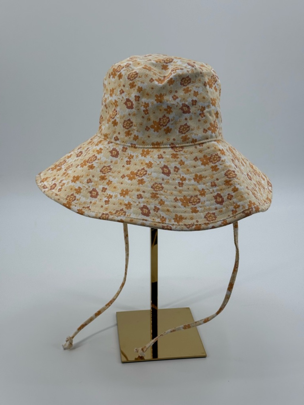 Lack of Color Floral Wide Brim Hat Cream & Orange Daisy Print Sun Hat Boh - Picture 3 of 13